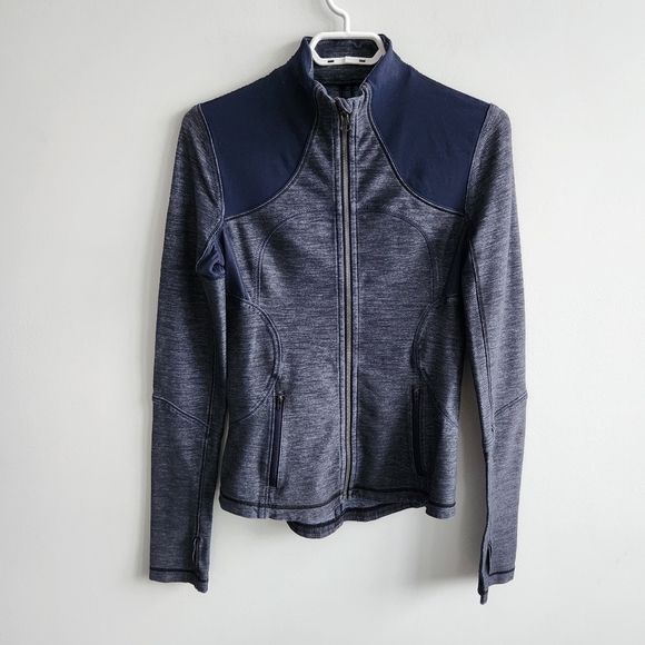 Lululemon Forme Jacket Zip-up Slub Denim Sz 6 - Picture 6 of 11